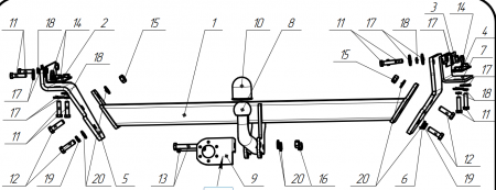 Фаркоп 4382-A Oris на Nissan Qashqai 2014-2021 без подрезки бампера. Тип шара: A. Нагрузки: 1800/100 кг., масса фаркопа 21 кг (без электрики в комплекте) от магазина ФаркопРос